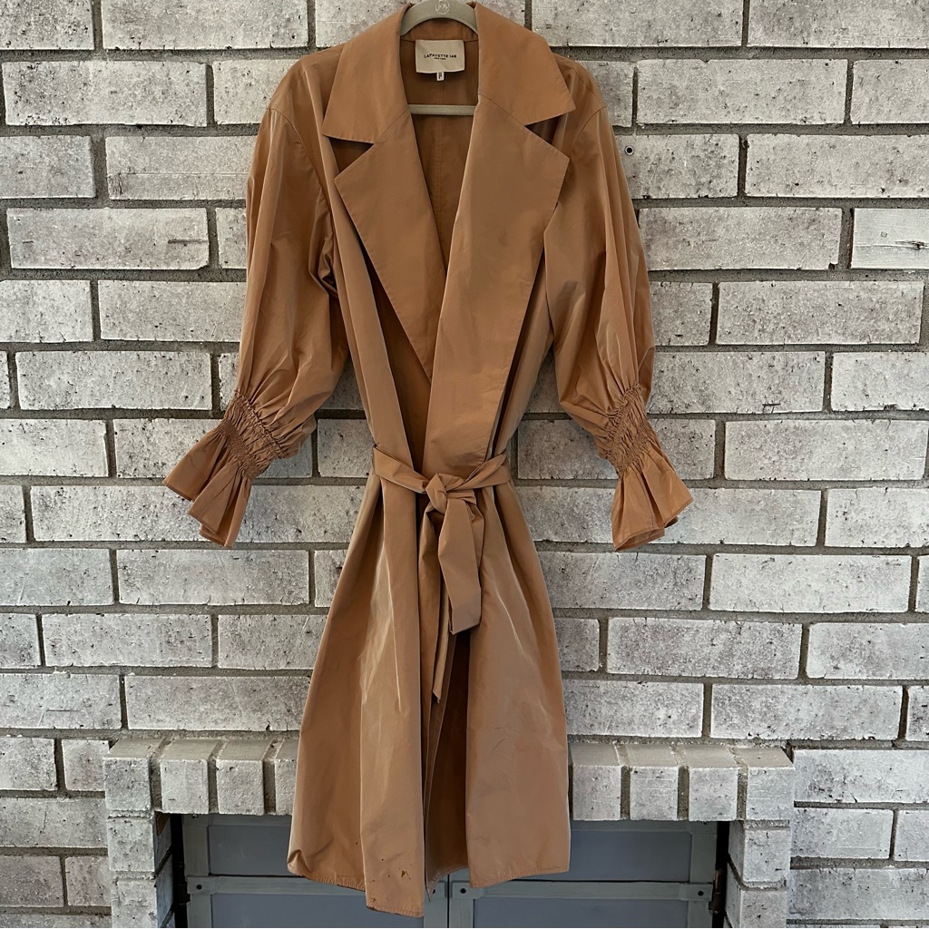 Lafayette 148 Oversized Trench Coat, Blush Pink, Size M